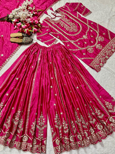 Chinnon Silk With Heavy Embroidery Coding Sequence Work With Full Embroidery Sleeve