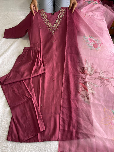 Designer kurti with pant dupatta full set