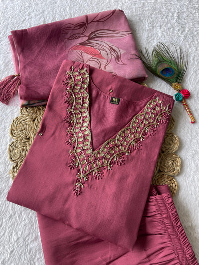 Designer kurti with pant dupatta full set