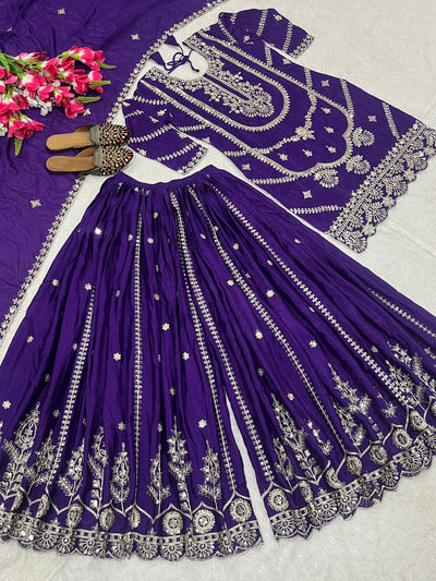 Chinnon Silk With Heavy Embroidery Coding Sequence Work With Full Embroidery Sleeve