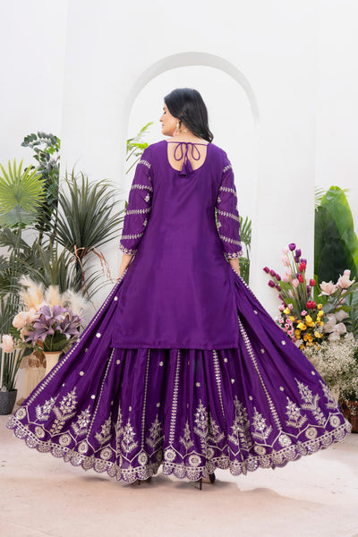 Chinnon Silk With Heavy Embroidery Coding Sequence Work With Full Embroidery Sleeve