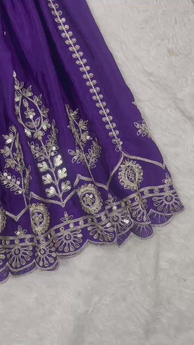 Chinnon Silk With Heavy Embroidery Coding Sequence Work With Full Embroidery Sleeve